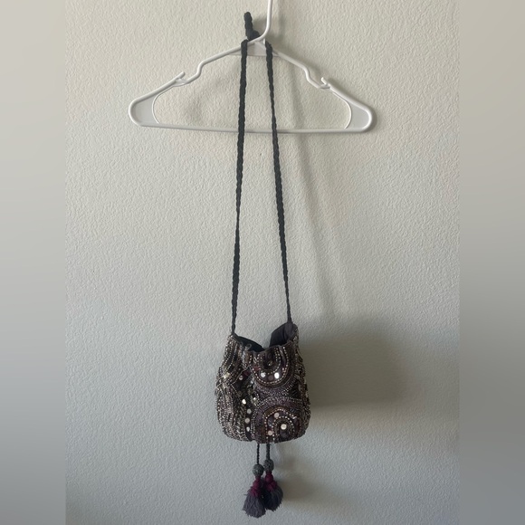 Zara beaded sequin vintage y2k brown round shoulder bag - Picture 1 of 4